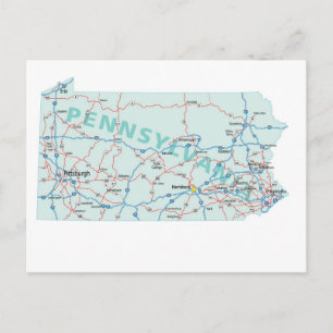 Pennsylvania Interstate Karta vykort