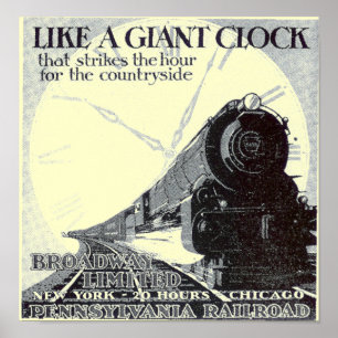 Pennsylvania järnväg Broadway begränsade 1929 Poster