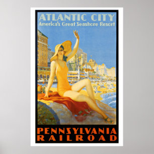 Pennsylvania järnväg till den Atlantic City Poster