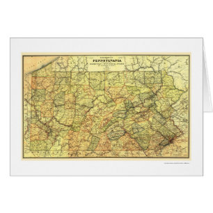Pennsylvania järnvägkarta 1895 hälsningskort