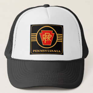 Pennsylvania järnväglogotyp, svart & guld keps