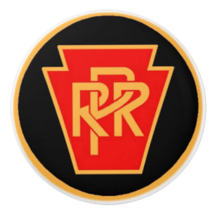 Pennsylvania järnväglogotyp, svart+Guld- keramis Knopp