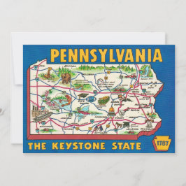 Pennsylvania Karta 5x7 vykort