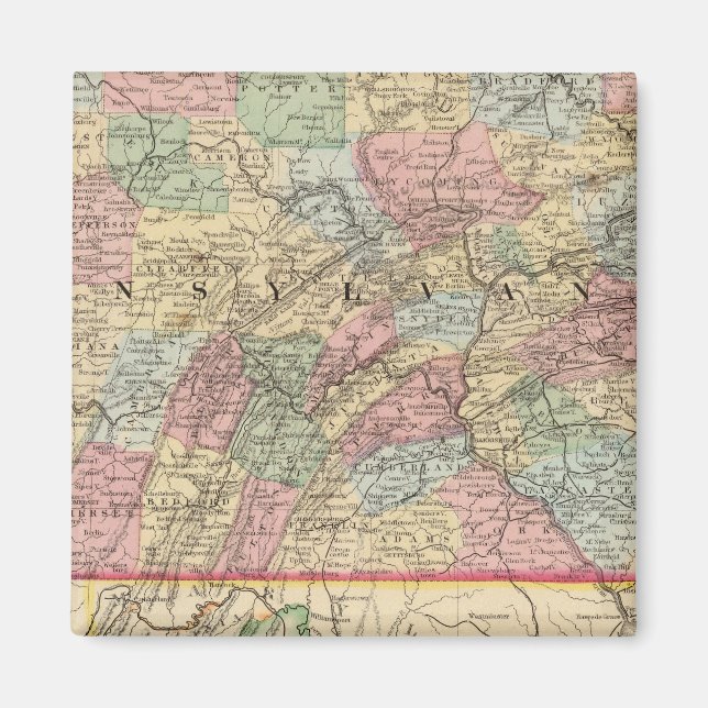 Pennsylvania Karta av Mitchell Magnet (Framsidan)