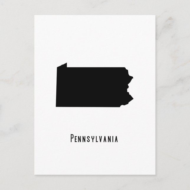 Pennsylvania Karta - Black and White Modern Vykort (Framsida)