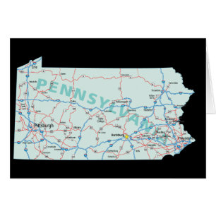 Pennsylvania Karta Card Hälsningskort