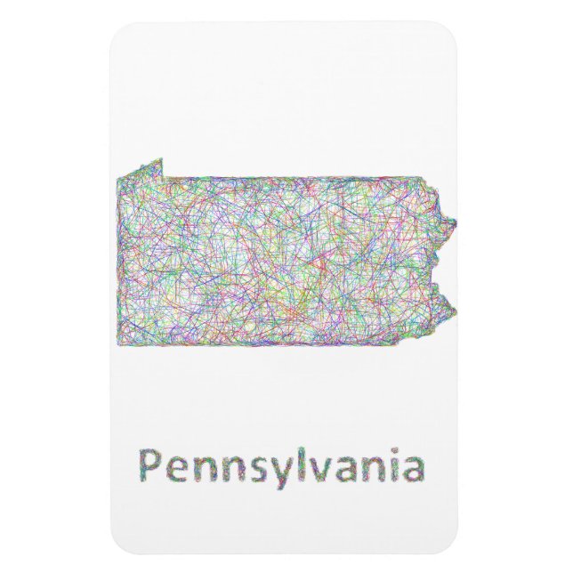 Pennsylvania karta magnet (Vertikal)