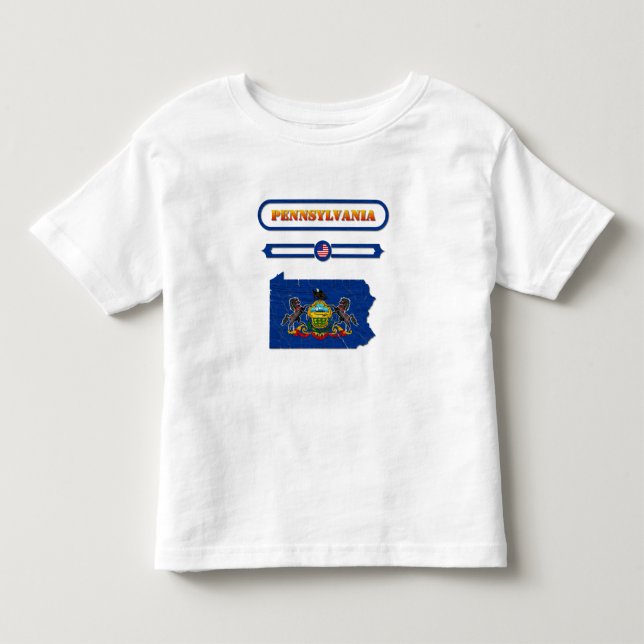 PENNSYLVANIA, KARTA OM PENNSYLVANIA. SAMER BRASIL T SHIRT (Framsida)
