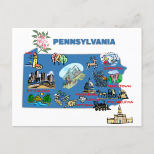 Pennsylvania karta vykort