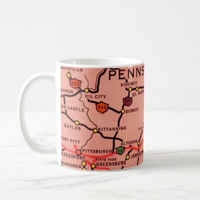 Pennsylvania Kartmugg Kaffemugg (Vänster)