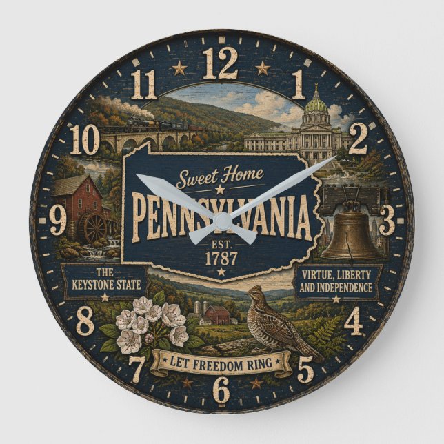 Pennsylvania Keystone State Historic Landmark  Stor Klocka (Framsida)