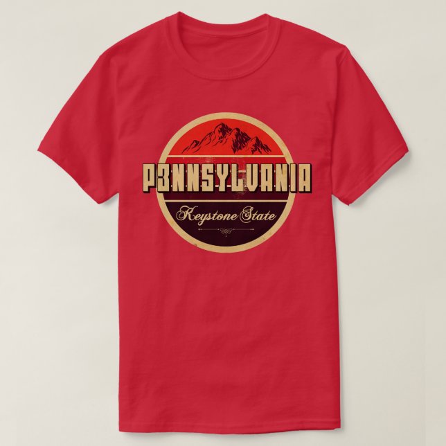 Pennsylvania Keystone State T Shirt (Design framsida)