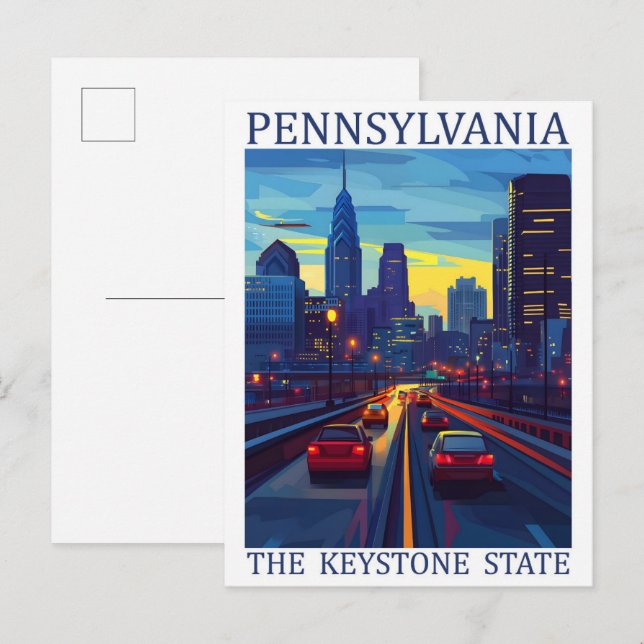 Pennsylvania, Keystone State USA Travel Ställe Vykort (Fram/baksida)