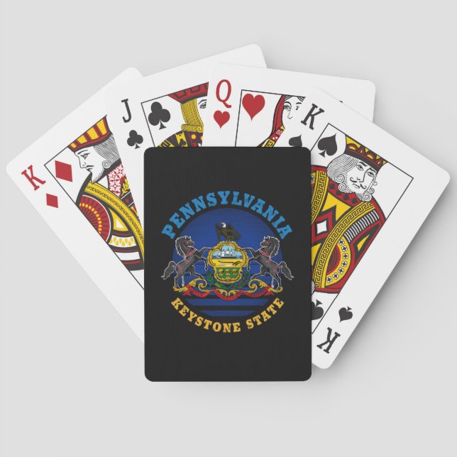 PENNSYLVANIA KEYSTONE STATENS FLAGGA CASINOKORT (Baksidan)