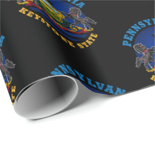 PENNSYLVANIA KEYSTONE STATENS FLAGGA PRESENTPAPPER
