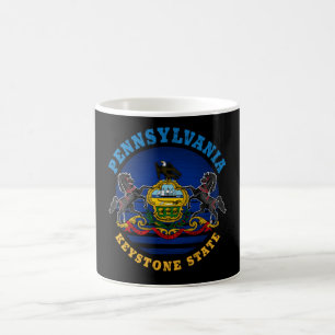 PENNSYLVANIA KEYSTONE STATLIG FLAGGA KAFFEMUGG
