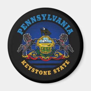 PENNSYLVANIA KEYSTONE STATLIG FLAGGA MAGNET