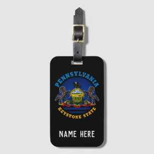 PENNSYLVANIA KEYSTONE STATLIG FLAGGA TIE BAGAGEBRICKA