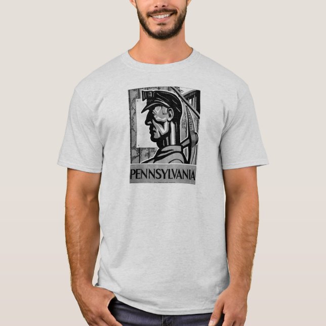 Pennsylvania kolaffisch WPA 1938 T-shirt (Framsida)