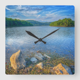 "Pennsylvania Lakeside" Fyrkantig Klocka