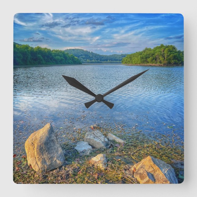 "Pennsylvania Lakeside"  Fyrkantig Klocka (Framsida)