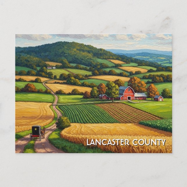 Pennsylvania Lancaster County Resor Vykort (Framsida)