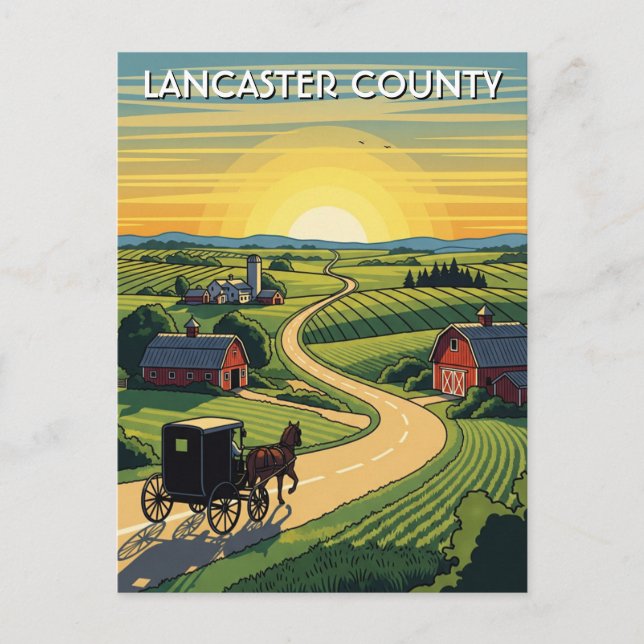 Pennsylvania Lancaster Travel Vykort (Framsida)