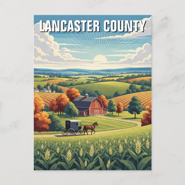 Pennsylvania Lancaster Travel Vykort (Framsida)