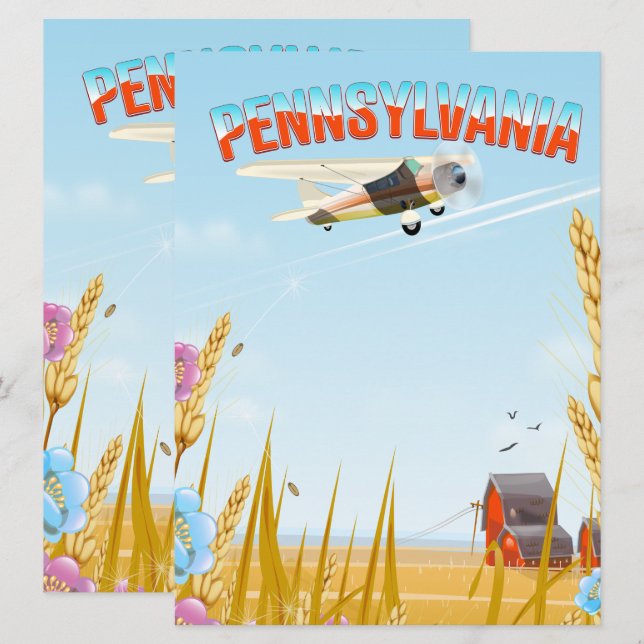 Pennsylvania Landsresetaffisch Magnet (Fram/baksida)