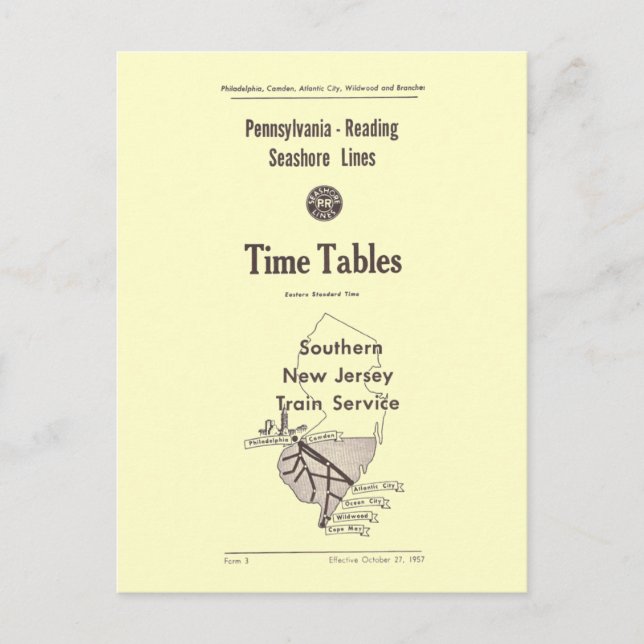 Pennsylvania Läsningen av Linjer 1957 Vykort (Framsida)