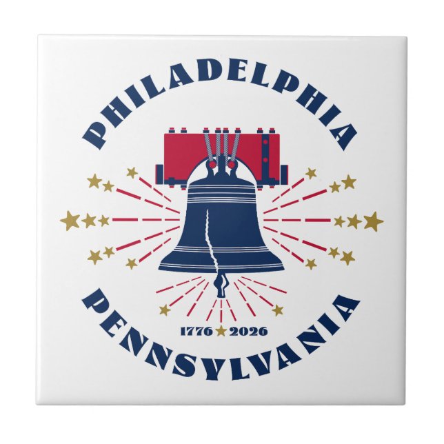 Pennsylvania, Liberty Bell 1776 Ceramic Tile Kakelplatta (Framsidan)