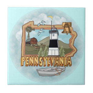 Pennsylvania Lighthouse Ceramic Tile Kakelplatta