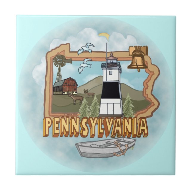 Pennsylvania Lighthouse Ceramic Tile Kakelplatta (Framsidan)