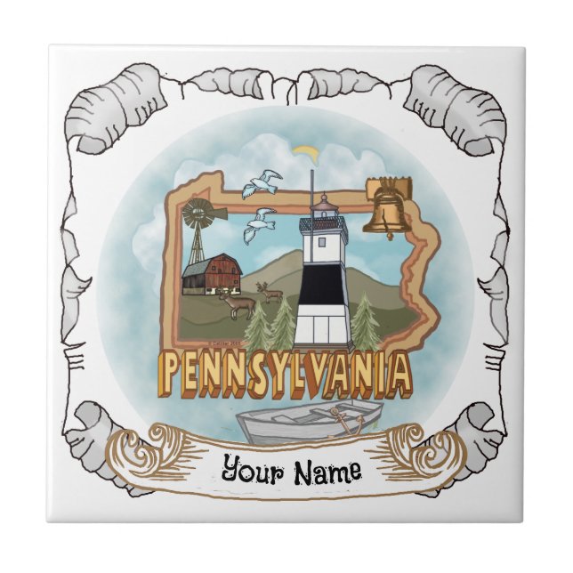 Pennsylvania Lighthouse Kakelplatta (Framsidan)