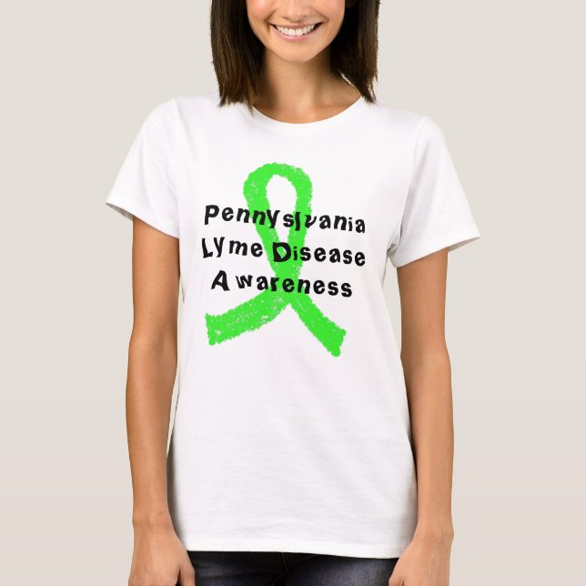 Pennsylvania Lyme Disease Medvetenhet T-shirt (Framsida)