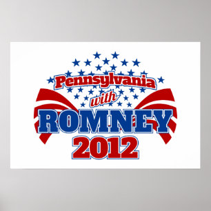 Pennsylvania med Romney 2012 Poster