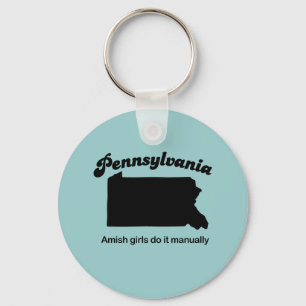 Pennsylvania Motto - Amish Girl gör det manuellt Nyckelring