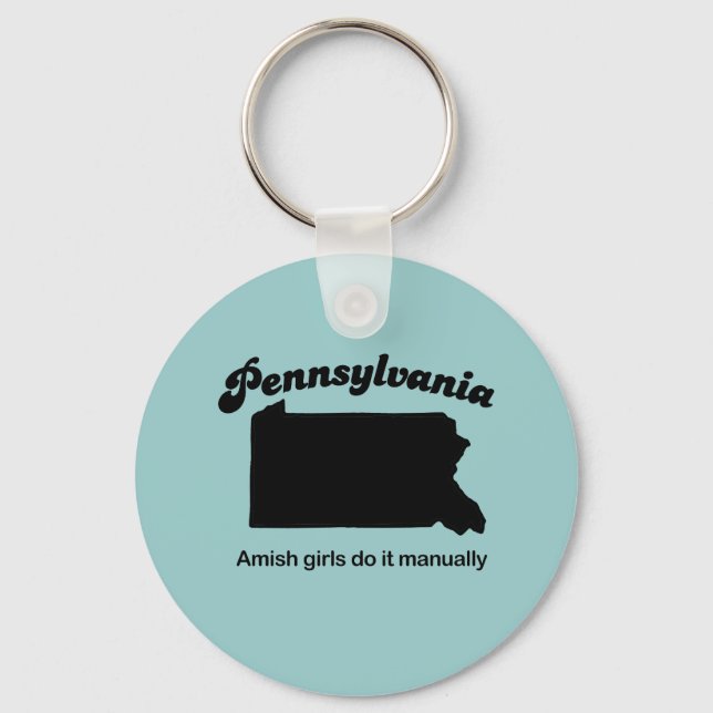 Pennsylvania Motto - Amish Girl gör det manuellt Nyckelring (Framsida)