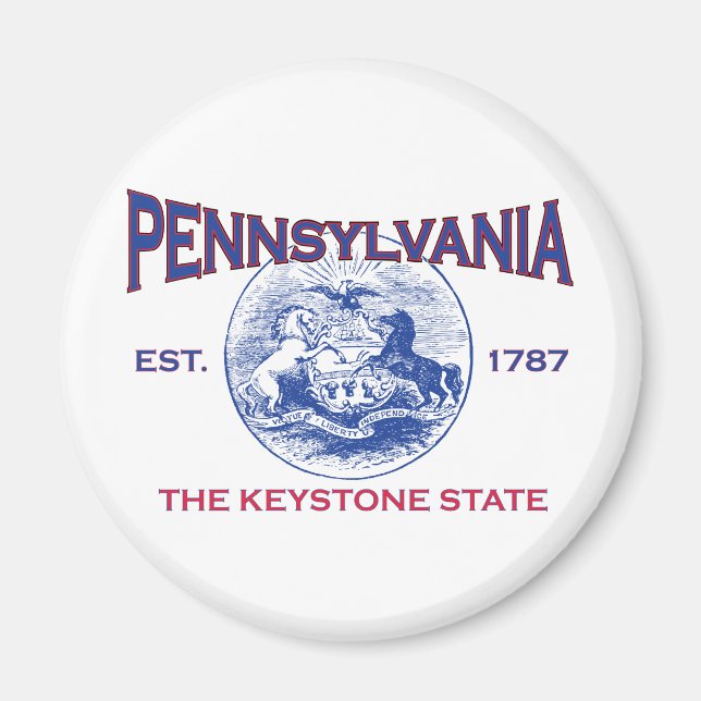 PENNSYLVANIA Nyckelstaten Magnet (Framsidan)