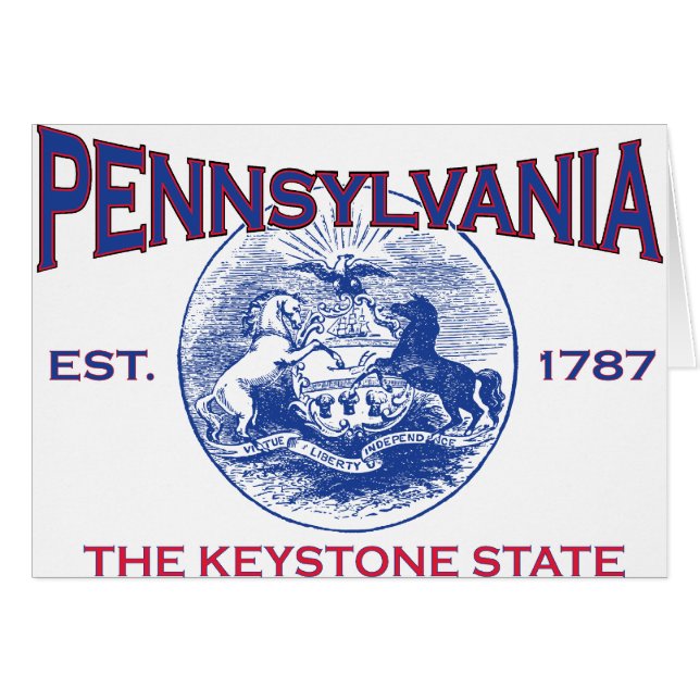 PENNSYLVANIA Nyckelstatens delstat Hälsningskort (Framsidan Horizontal)