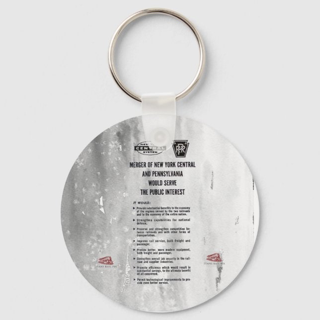 Pennsylvania och New York Central Railroad Merger Nyckelring (Framsida)