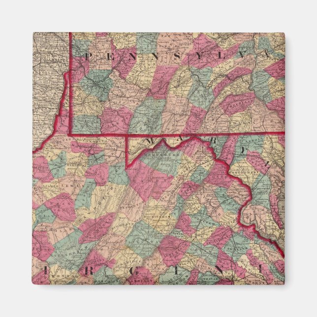 Pennsylvania och Virginia Magnet (Framsidan)