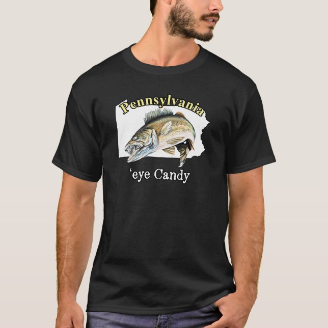 Pennsylvania "Öga Candy Walleye Fishing T-Shirt (Framsida)