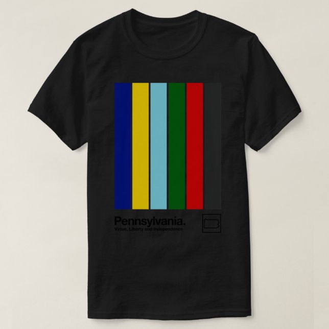 Pennsylvania Original Flagga Aesthetic Färg Design T Shirt (Design framsida)
