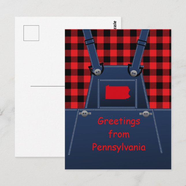 Pennsylvania Overalls Buffalo Play Vykort (Fram/baksida)