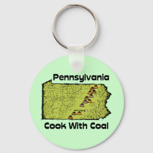 Pennsylvania PA US Stater Motto ~ Cook with Coal Nyckelring