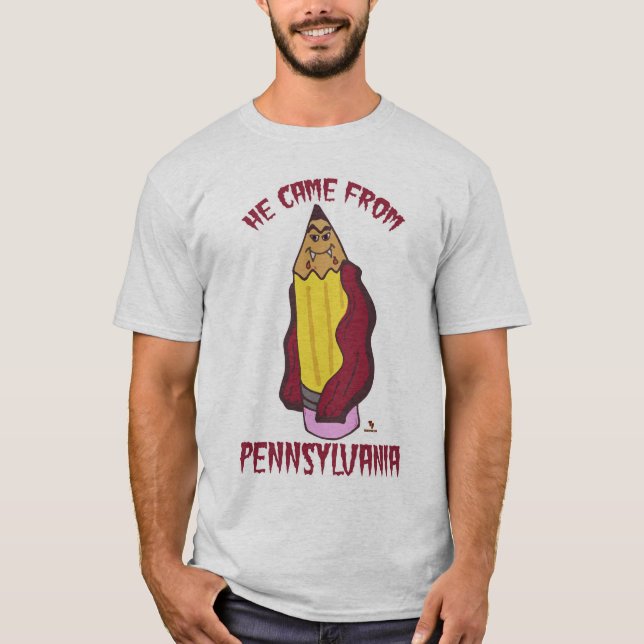 Pennsylvania Pencil Vampre Roligt Tecknad Art T Shirt (Framsida)