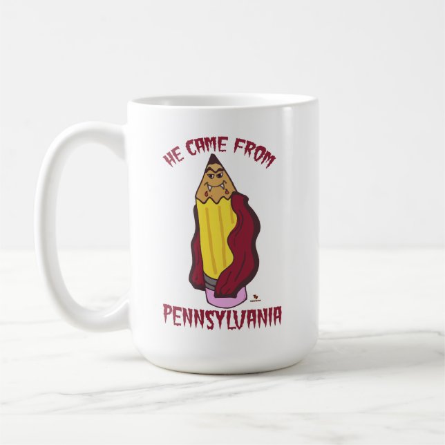 Pennsylvania Pennvärt vampyrglatt humor Kaffemugg (Vänster)