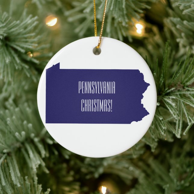 Pennsylvania personlig jul Ornament! Julgransprydnad Keramik (Träd)