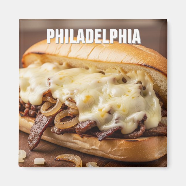 Pennsylvania Philadelphia Philly Cheesesteak Magnet (Framsidan)
